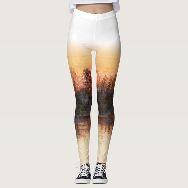 "Sundown on River" Leggings (Framsida)