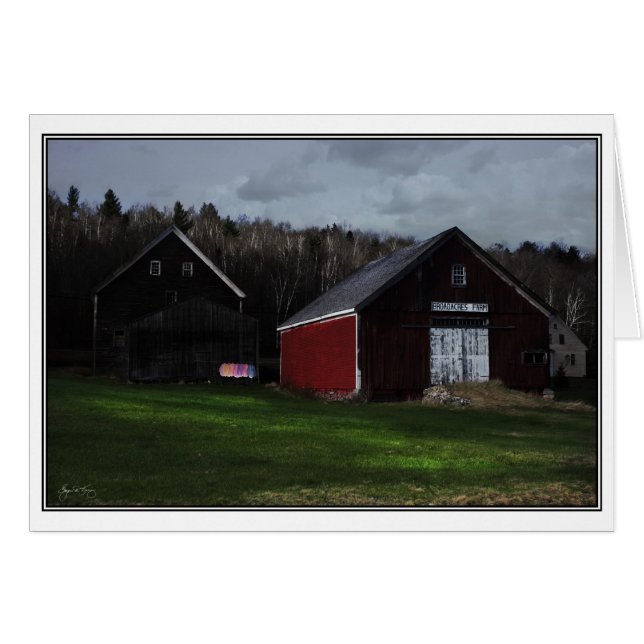 Sundown on Washday - Broadacres Farm, Jefferson, N Hälsningskort (Framsidan Horizontal)