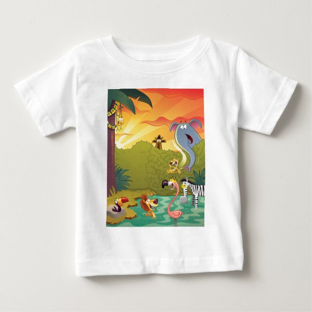 Sundown på vattenhål t shirt (Framsida)