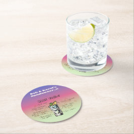 Sundowner Blue Tahoe Cocktail Party Underlägg Papper Rund