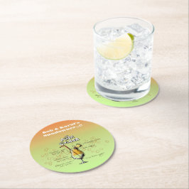 Sundowner Pina Colada Cocktail Party Underlägg Papper Rund