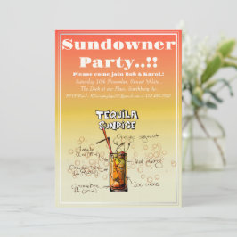 Sundowner Tequila Cocktail Party Inbjudningar