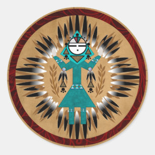 Sunface Kachina klistermärkear Runt Klistermärke