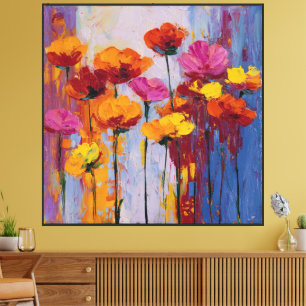 Sunfire Trädgård Abstrakt Blomning Canvas