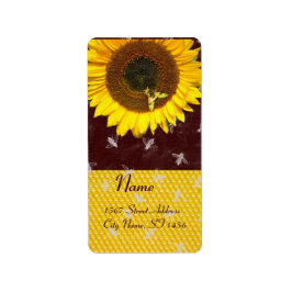 SUNFLÖDE OCH HONUNGA BIN, KÖPER, NÖTKÖTT ADRESSETIKETT