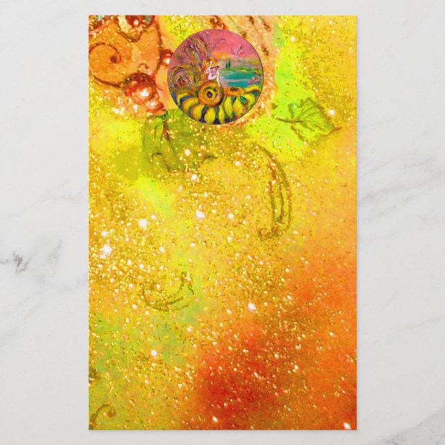 SUNFLÖDENS gult röd brun Brevpapper (Framsida)