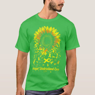 Sunflower Accept Understand Love Childhood Cancer T Shirt