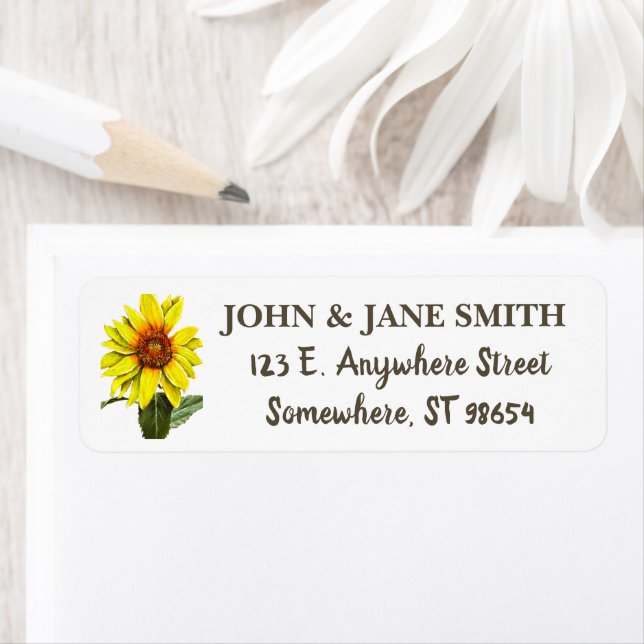 Sunflower Address Label Returadress Etikett (Insitu)