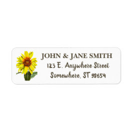 Sunflower Address Label Returadress Etikett
