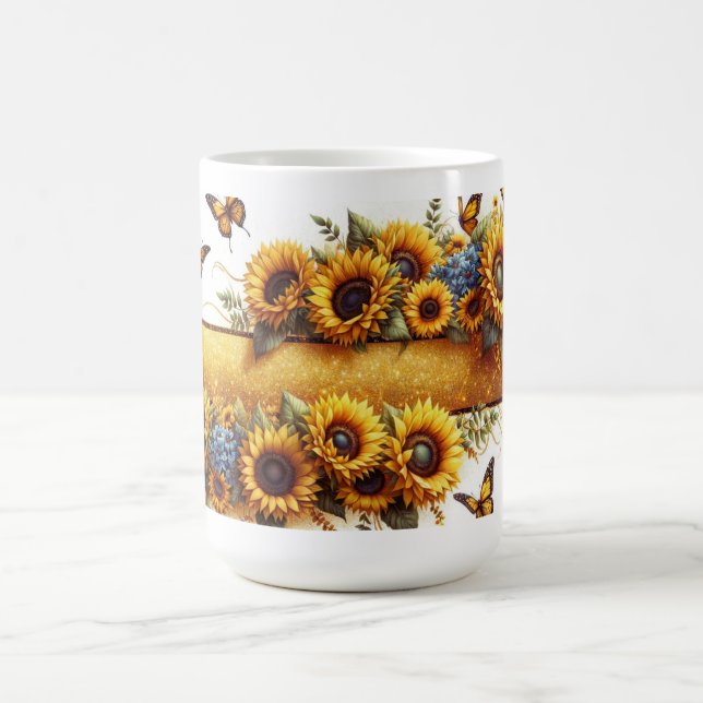 Sunflower and Butterfly Mug Wrap Magisk Mugg (Center)
