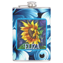 Sunflower at Night Flower Floral Personalized Fickplunta