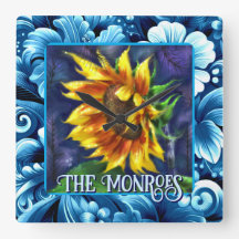 Sunflower at Night Flower Floral Personalized