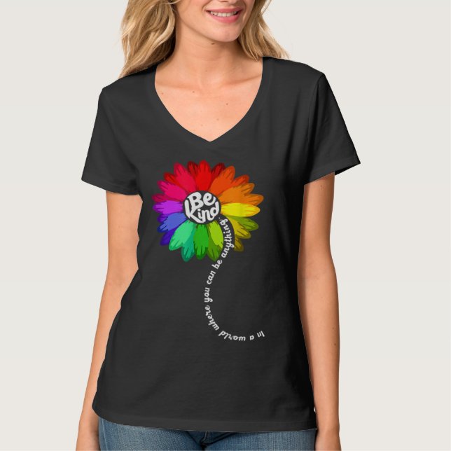 Sunflower Autism Awareness Be Kind Puzzle Mom Supp T Shirt (Framsida)