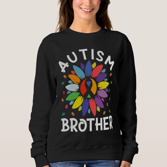 Sunflower Autism Awareness Day Matching Autism Bro T Shirt (Framsida)