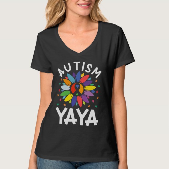 Sunflower Autism Awareness Day Matching Family Aut T Shirt (Framsida)