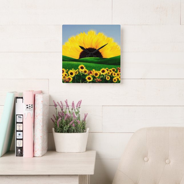 SUNFLOWER BACKE FYRKANTIG KLOCKA (Läsesal)