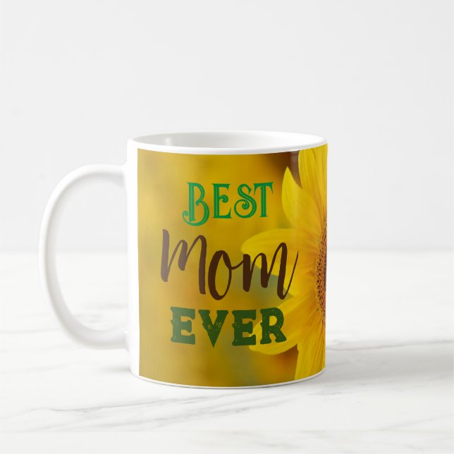 Sunflower Bästa mamma någonsin  Kaffemugg (Vänster)