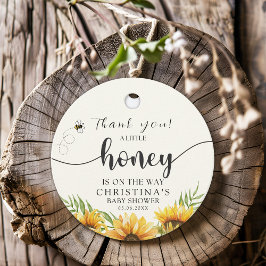 Sunflower Bee Baby Shower  Gåvor Etiketter