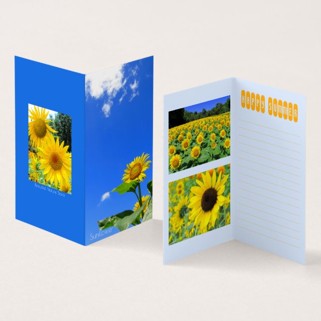 Sunflower：Bi-fold card Kort (In- och utsida)
