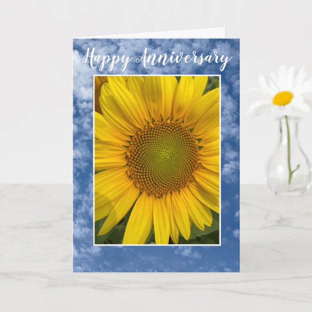 SUNFLOWER BLUE CLOUD HIMLAR ANNIVERSARY GREETARD KORT (Liten växt)