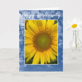SUNFLOWER BLUE CLOUD HIMLAR ANNIVERSARY GREETARD KORT