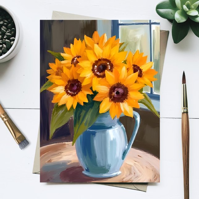 Sunflower Bouquet Floral Watercolor Card (Skapare uppladdad)