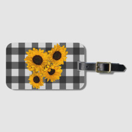 Sunflower Buffalo Plaid Bagagebricka