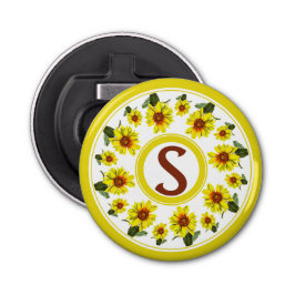 Sunflower Button Bottle Opener Flasköppnare