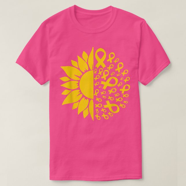 Sunflower Childhood Cancer Awareness Ribbon Mom Da T Shirt (Design framsida)