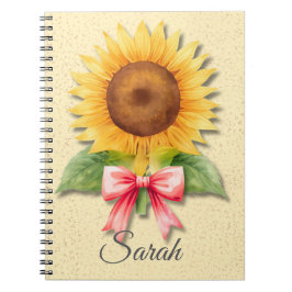 Sunflower Coquette Notebook Yellow Floral Journal Anteckningsbok