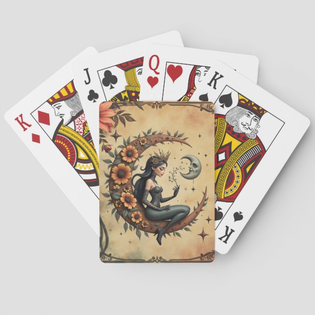 Sunflower Crescent Queen  Casinokort (Baksidan)