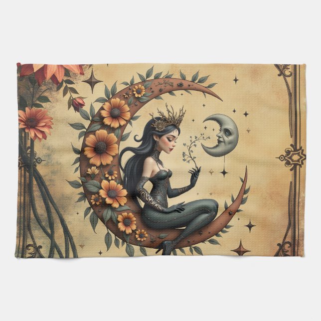 Sunflower Crescent Queen  Kökshandduk (Horisontell)