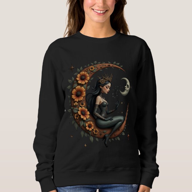 Sunflower Crescent Queen  T Shirt (Framsida)