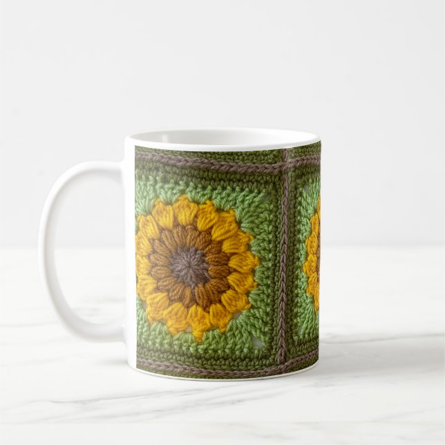 Sunflower Crochet Mug Kaffemugg (Vänster)