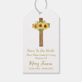 Sunflower Cross Memorial Funeral Seed Packet  Presentetikett
