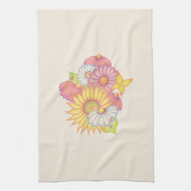 Sunflower Daisy Kitchen Towel  Kökshandduk (Vertikal)