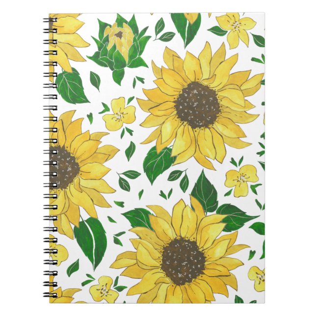 Sunflower Design – Bright Floral Illustration  Anteckningsbok (Framsidan)