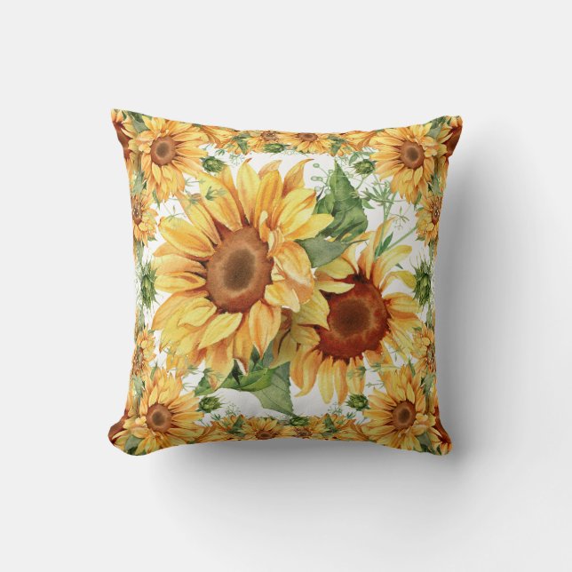 Sunflower Design Kudde (Framsida)