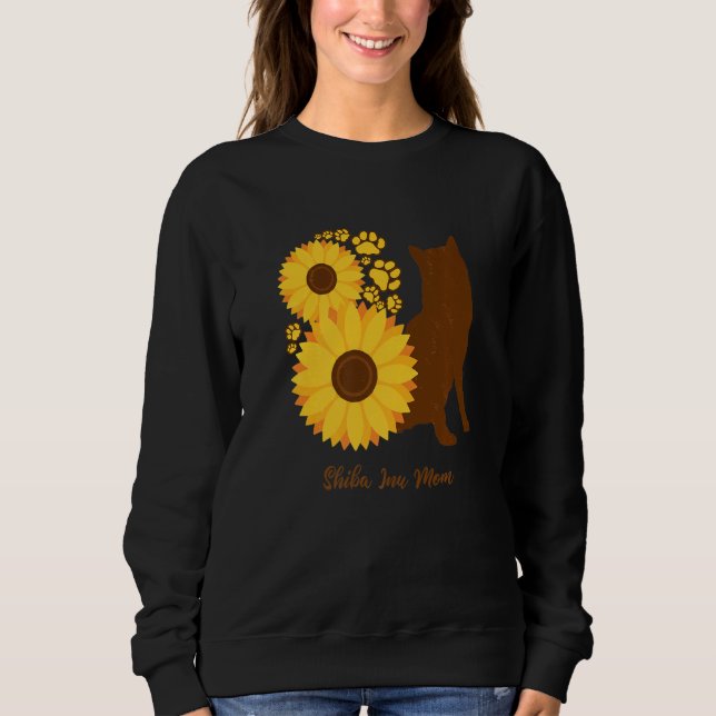 Sunflower Dog Mom - Shiba Inu Premium T Shirt (Framsida)