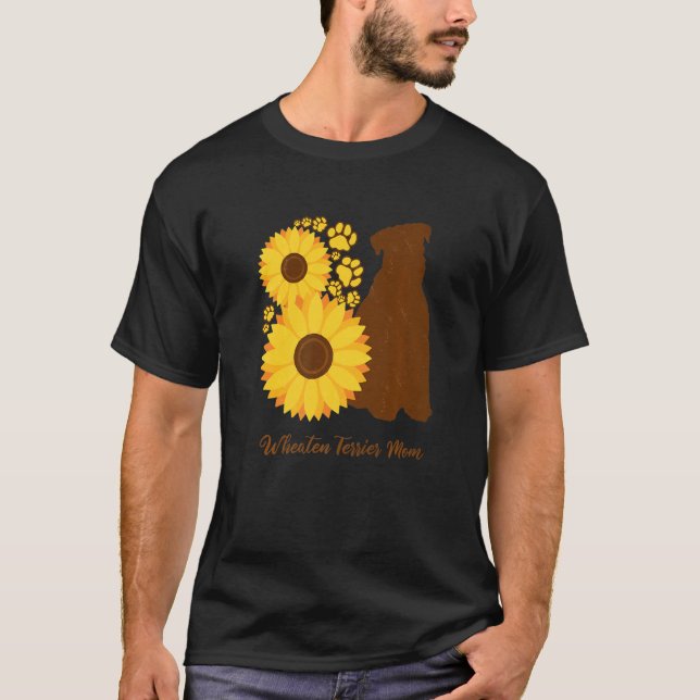 Sunflower Dog Mom - Wheatie Wheaten Terrier Premiu T Shirt (Framsida)