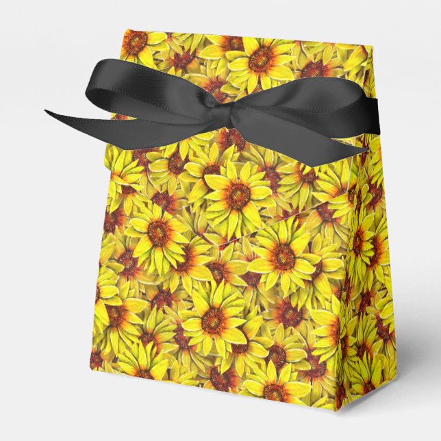 Sunflower Favor Box Presentaskar (Framsidan Sidan)