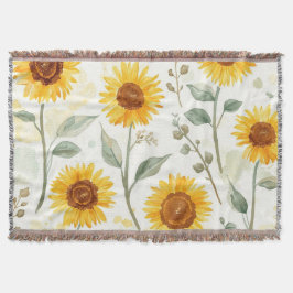 Sunflower Field Watercolor Painting Floral Yellow Filt