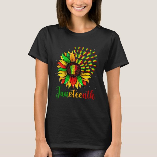 Sunflower Fist African American Pride Black Histor T Shirt (Framsida)