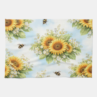 Sunflower Floral Kitchen Towel Kökshandduk