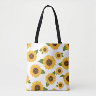 Sunflower Floral Pattern Tote Bag Tygkasse