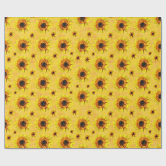Sunflower Floral Rustic Country Wrapping Paper Presentpapper