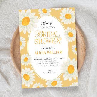 Sunflower Floral seamless pattern bridal shower Inbjudningar