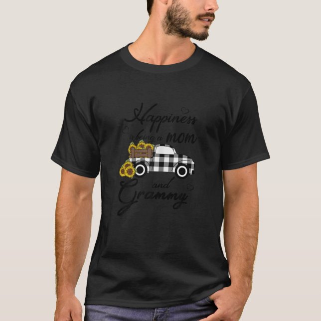 Sunflower Grandma Happiness is being a Mom and Gra T Shirt (Framsida)