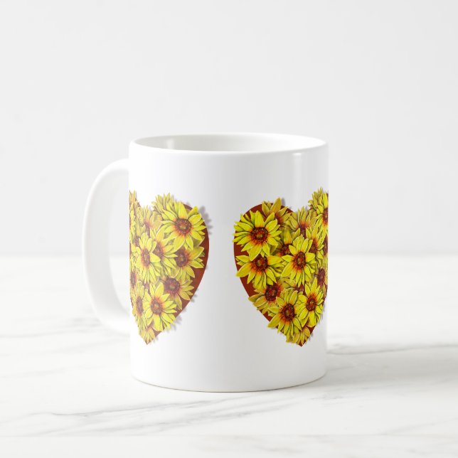 Sunflower Heart Mug Kaffemugg (Framsida vänster)