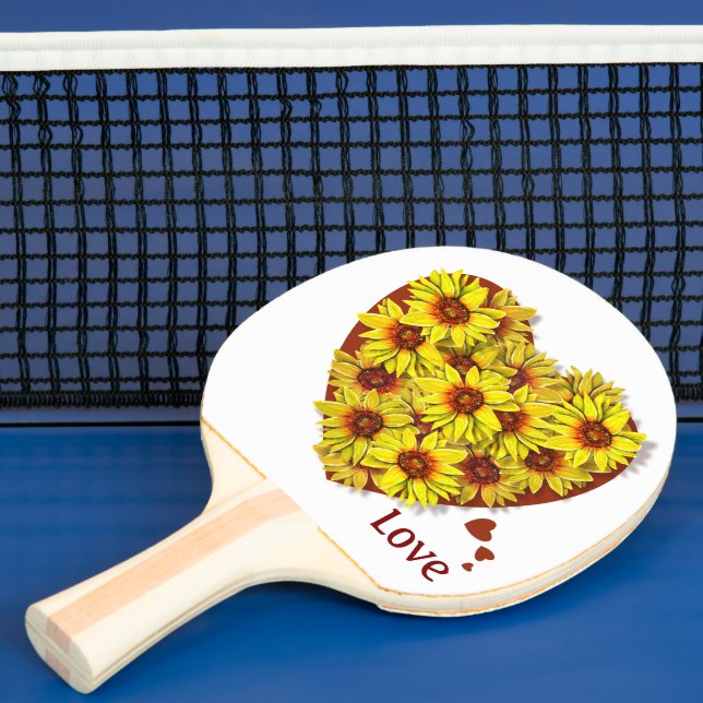 Sunflower Heart Ping Pong Paddle Pingisracket (Insitu)